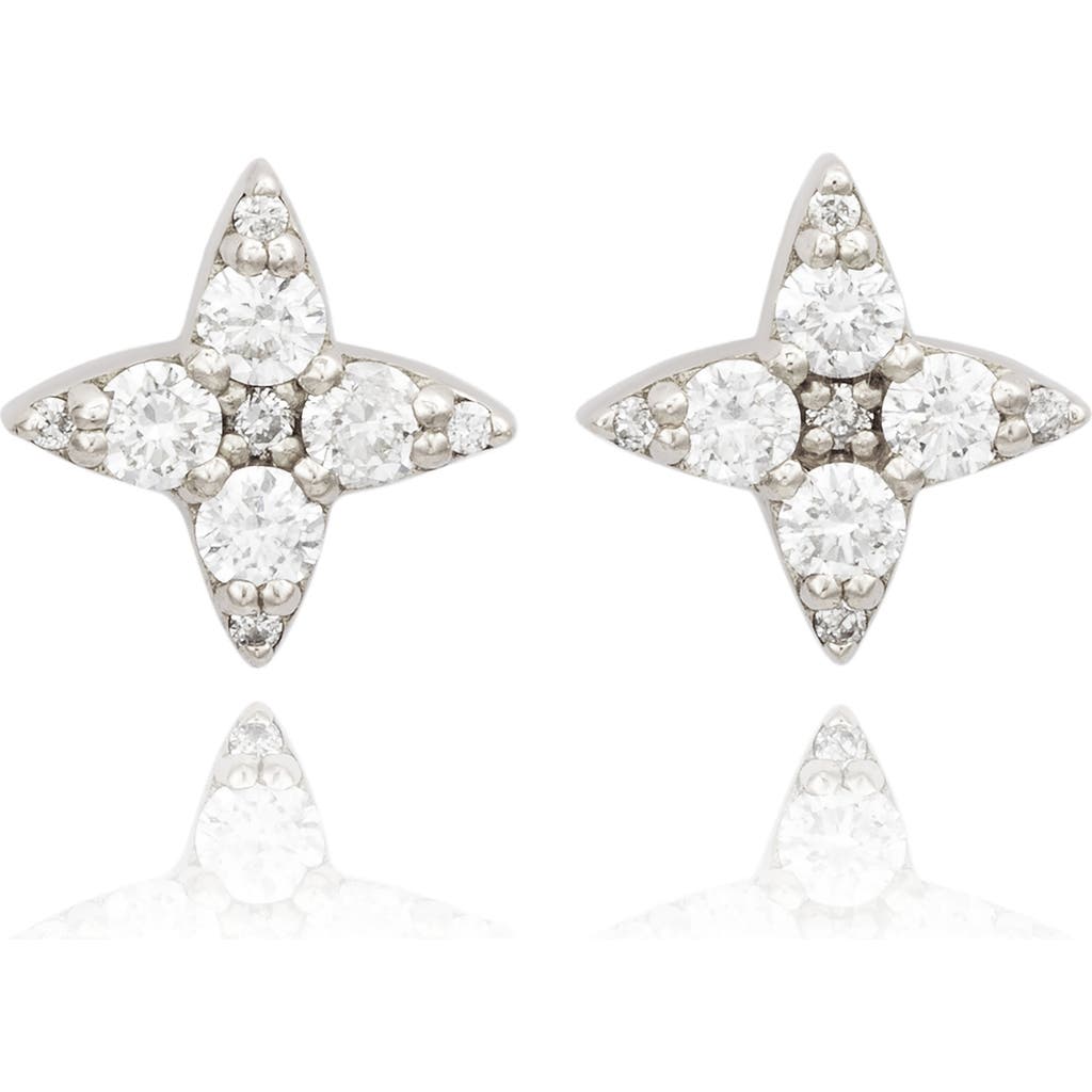 Suzy Levian Diamonds Diamond Star Stud Earrings In White