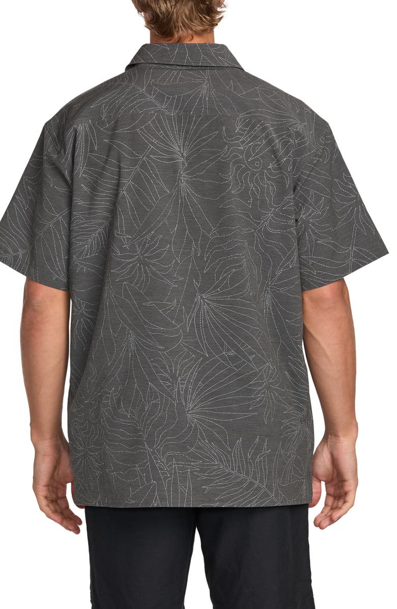 Billabong Surftrek Print Short Sleeve Button-Up Shirt, Alternate, color, Raven