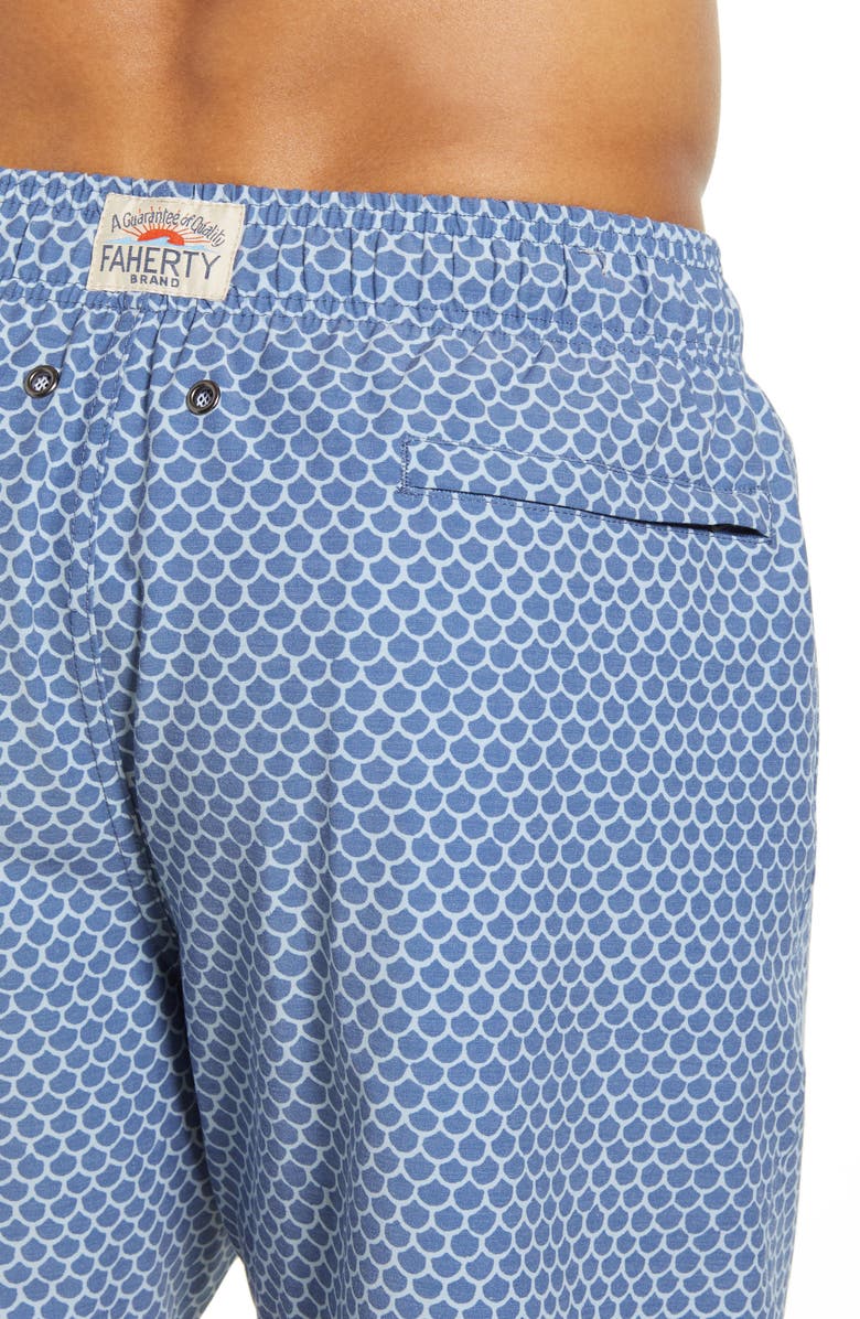 Faherty Beacon Scale Print Swim Trunks, Alternate, color,