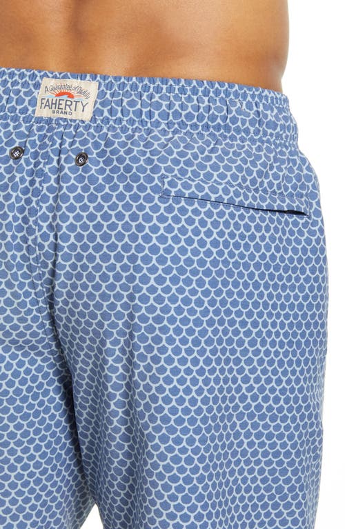 Faherty Scallop Print Board Shorts In Fish Scale Batik