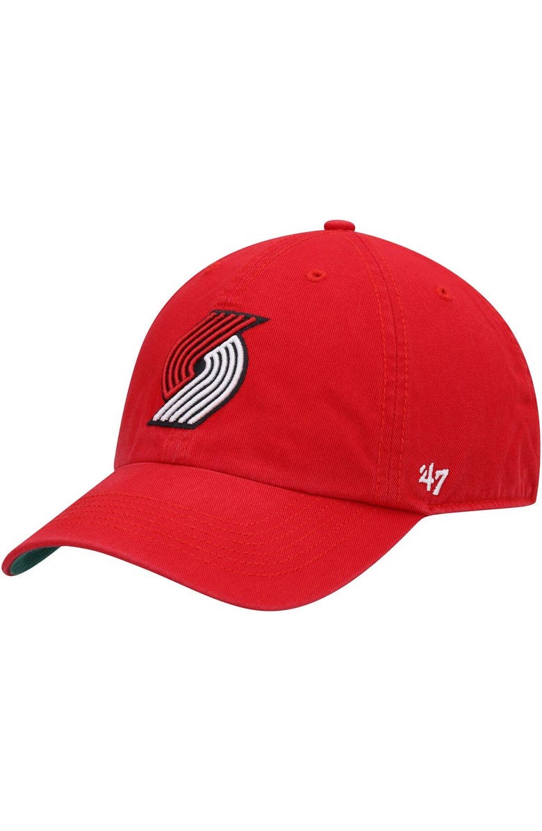 Divine Creations Men's '47 Red Portland Trail Blazers Franchise Fitted Hat, Main, color, 