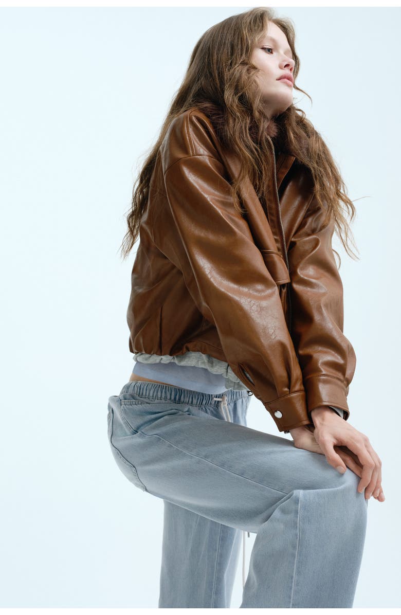 H&M Denim Drawstring Trousers, Alternate, color, 