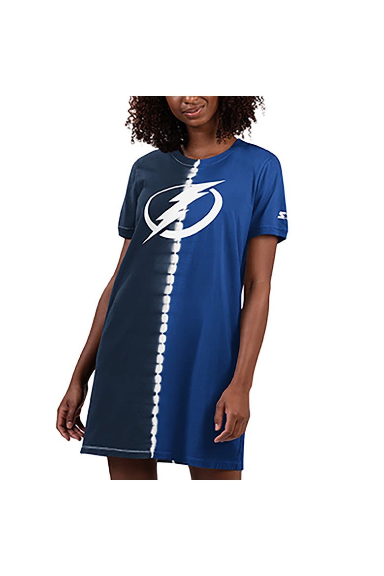 Women's Starter  Navy Tampa Bay Lightning Ace Tie-Dye Sneaker Dress, Main, color, Navy