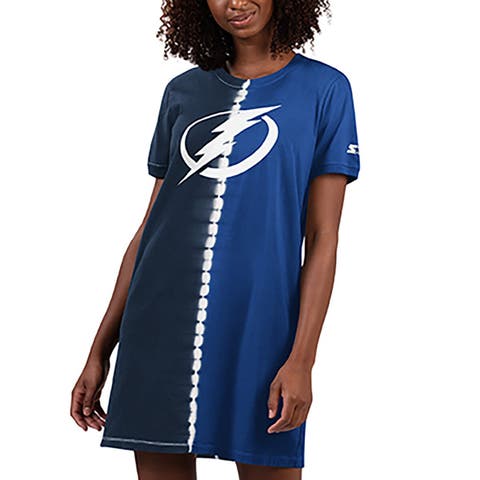 Women's Starter  Navy Tampa Bay Lightning Ace Tie-Dye Sneaker Dress