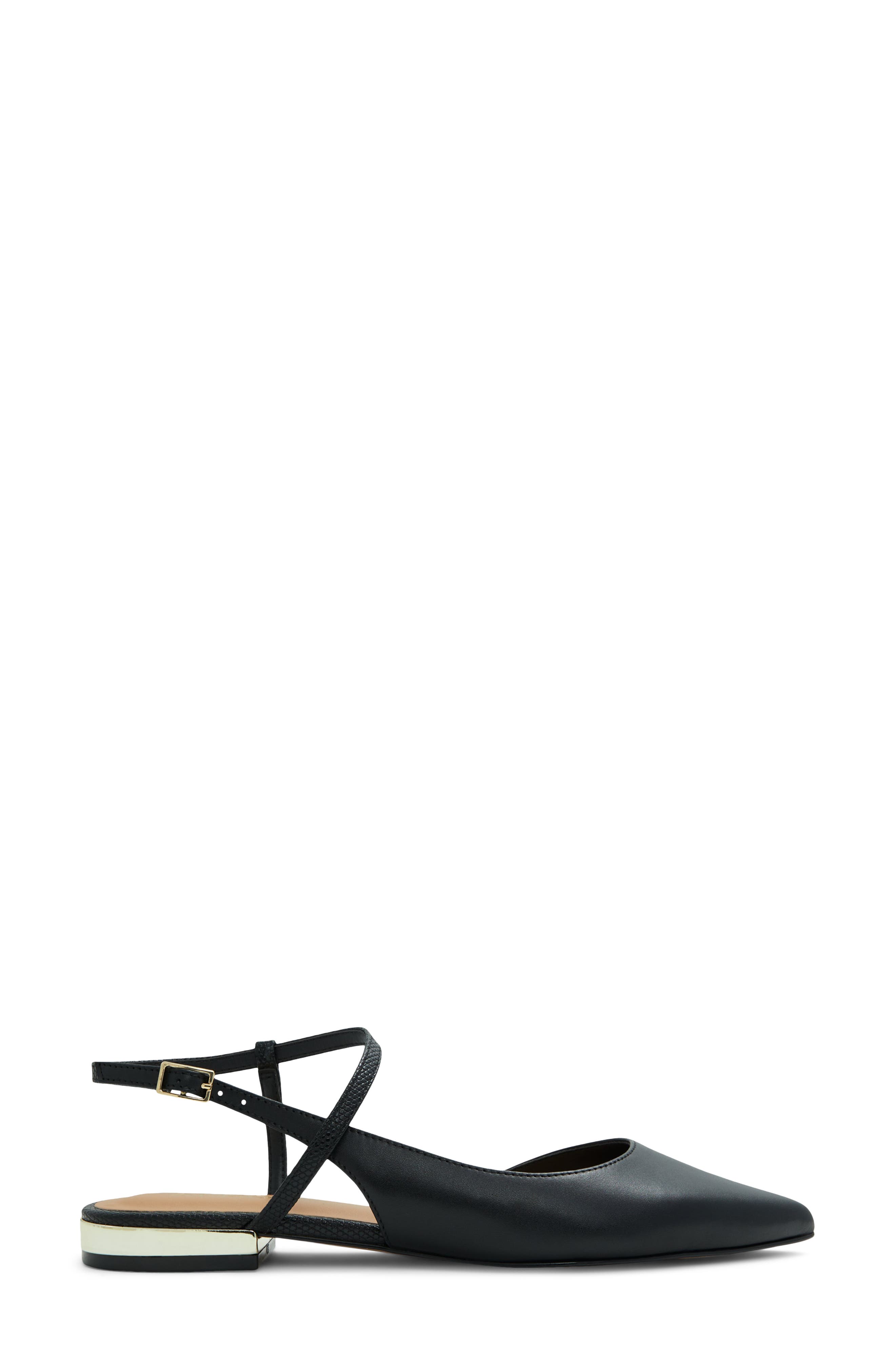 ALDO Sarine Ankle Strap Pointed Toe Flat, Alternate, color, 