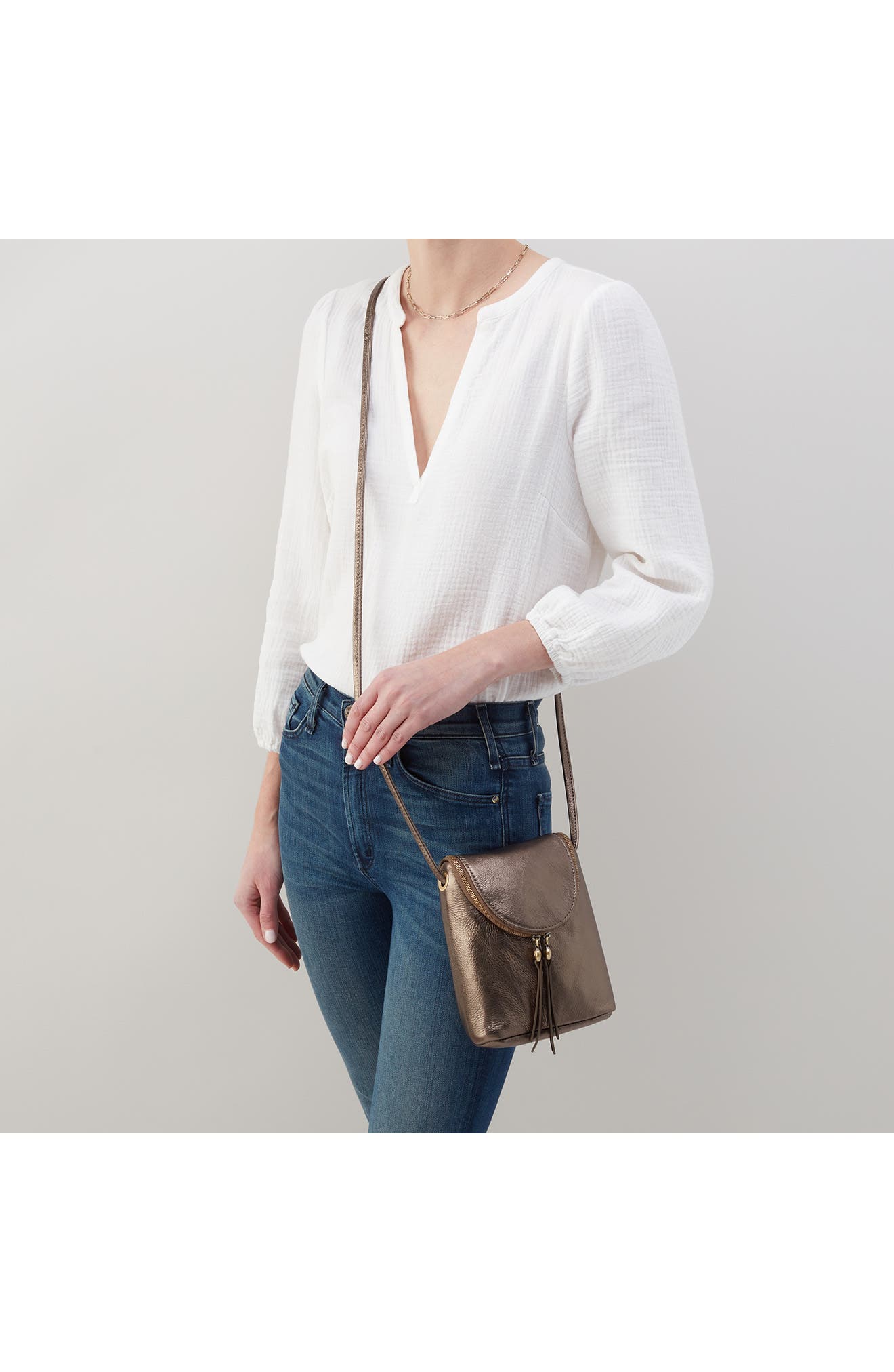 Fern Saddle Bag, Alternate, color, PEWTER