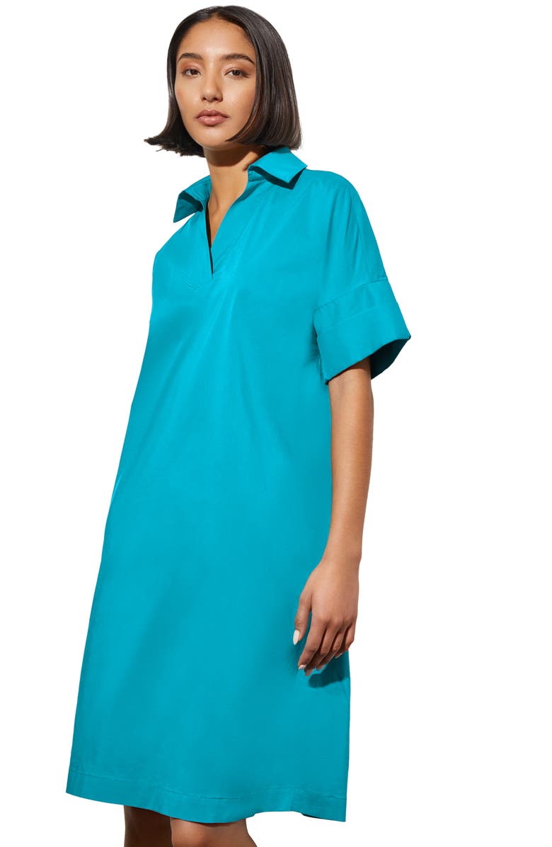 Ming Wang Chambray A-Line Shirtdress, Alternate, color, 