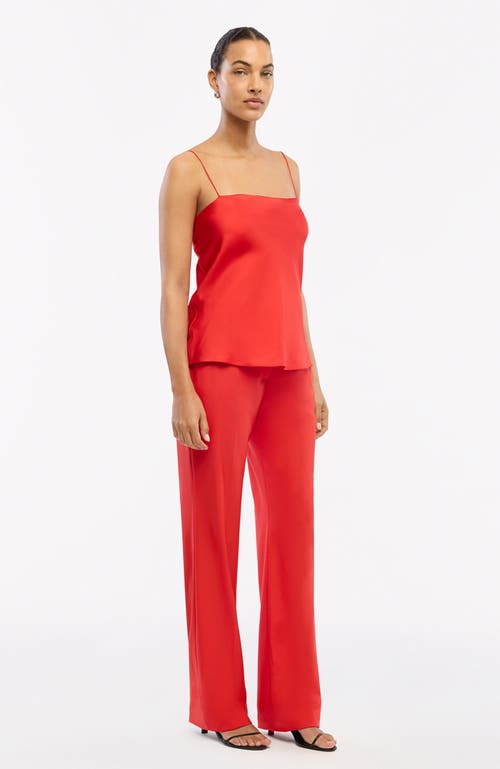 Another Tomorrow Silk Camisole In Red