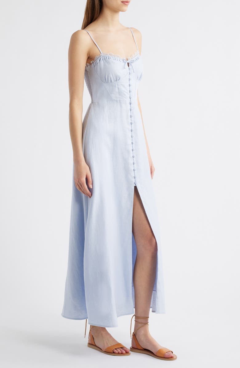 LoveShackFancy Linella Linen Maxi Dress, Alternate, color, Summer Sky Blue