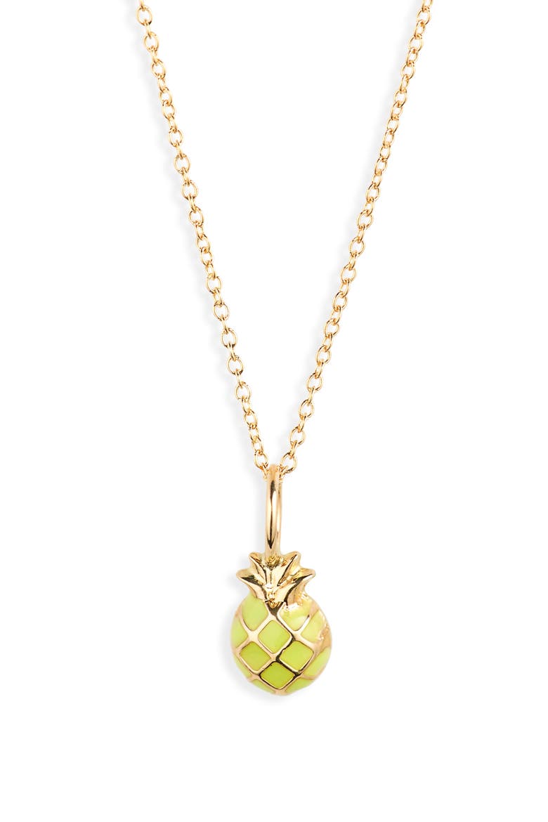 Kids' 14K Gold Pineapple Pendant Necklace (Nordstrom Exclusive), Main, color, 14K YELLOW GOLD