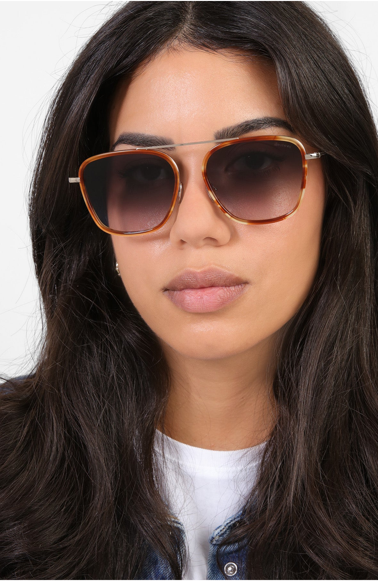 Illesteva Samos Ace Sunglasses, Alternate, color, Saffron Havana / Gold