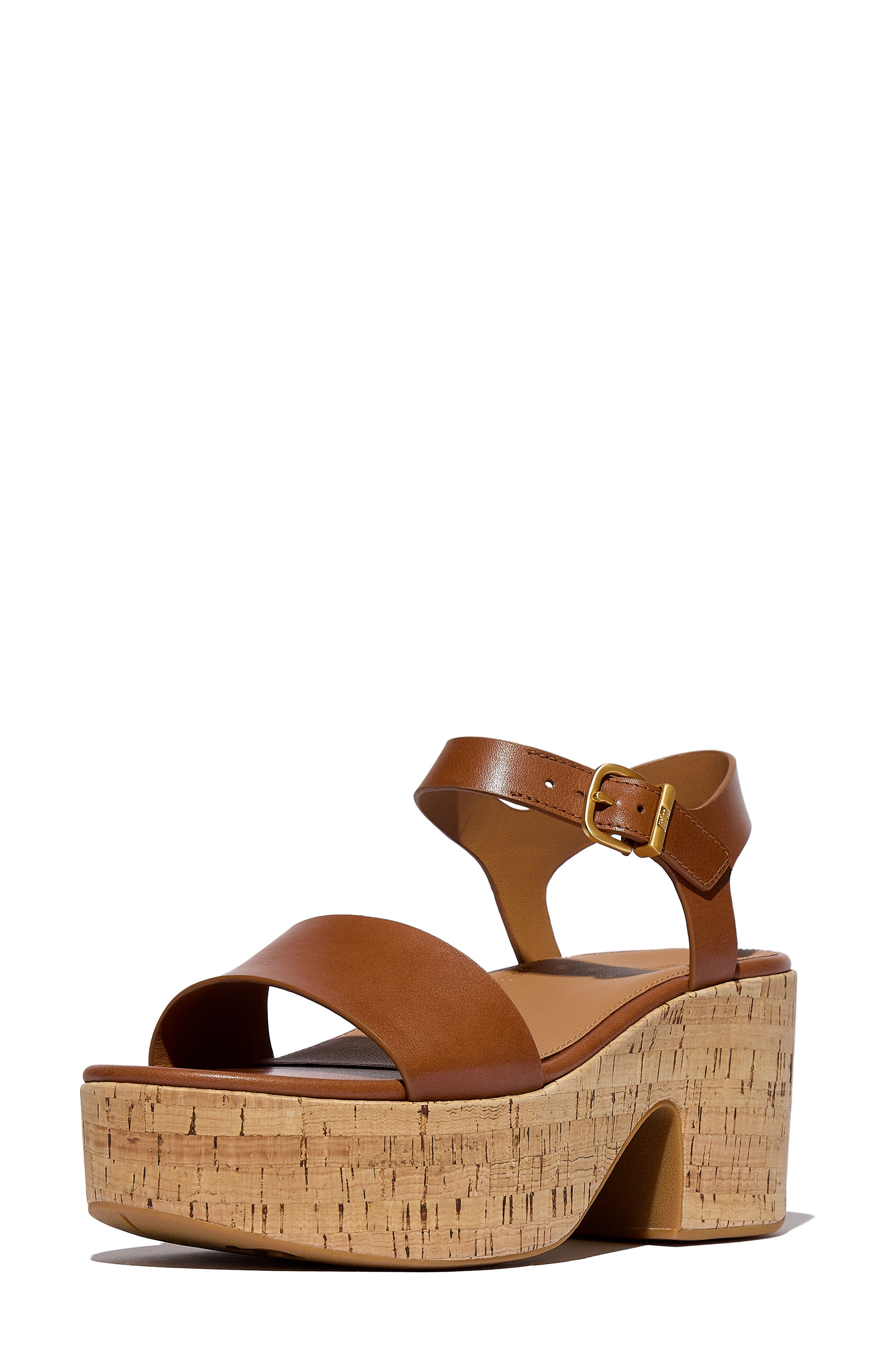 FitFlop PlatFForms Ankle Strap Platform Wedge Sandal, Alternate, color, Deep Tan