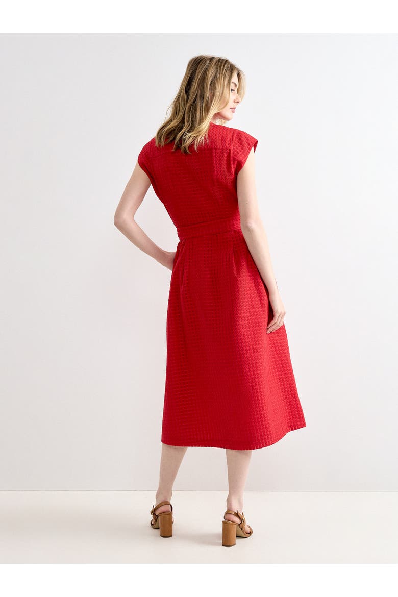 Elvira Zip Front Midi Dress, Alternate, color, Red