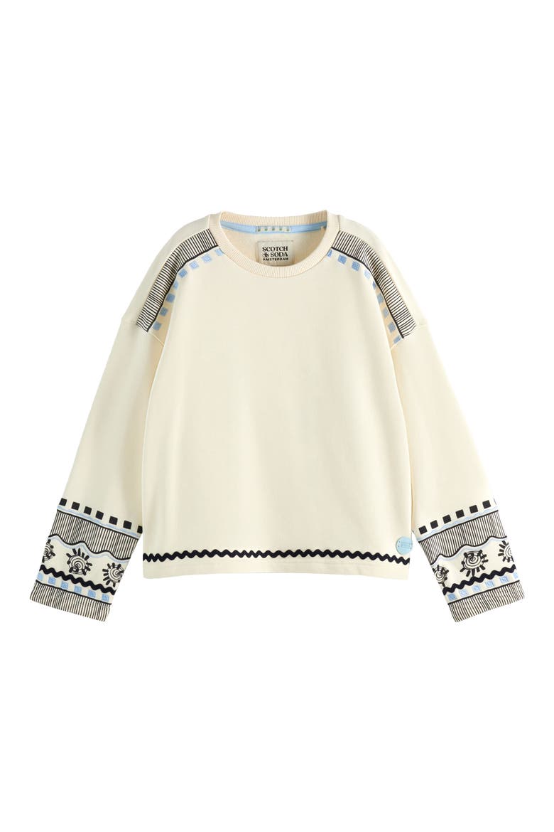 Kids' Embroidered Graphic Sweatshirt, Main, color, SOFT ICE