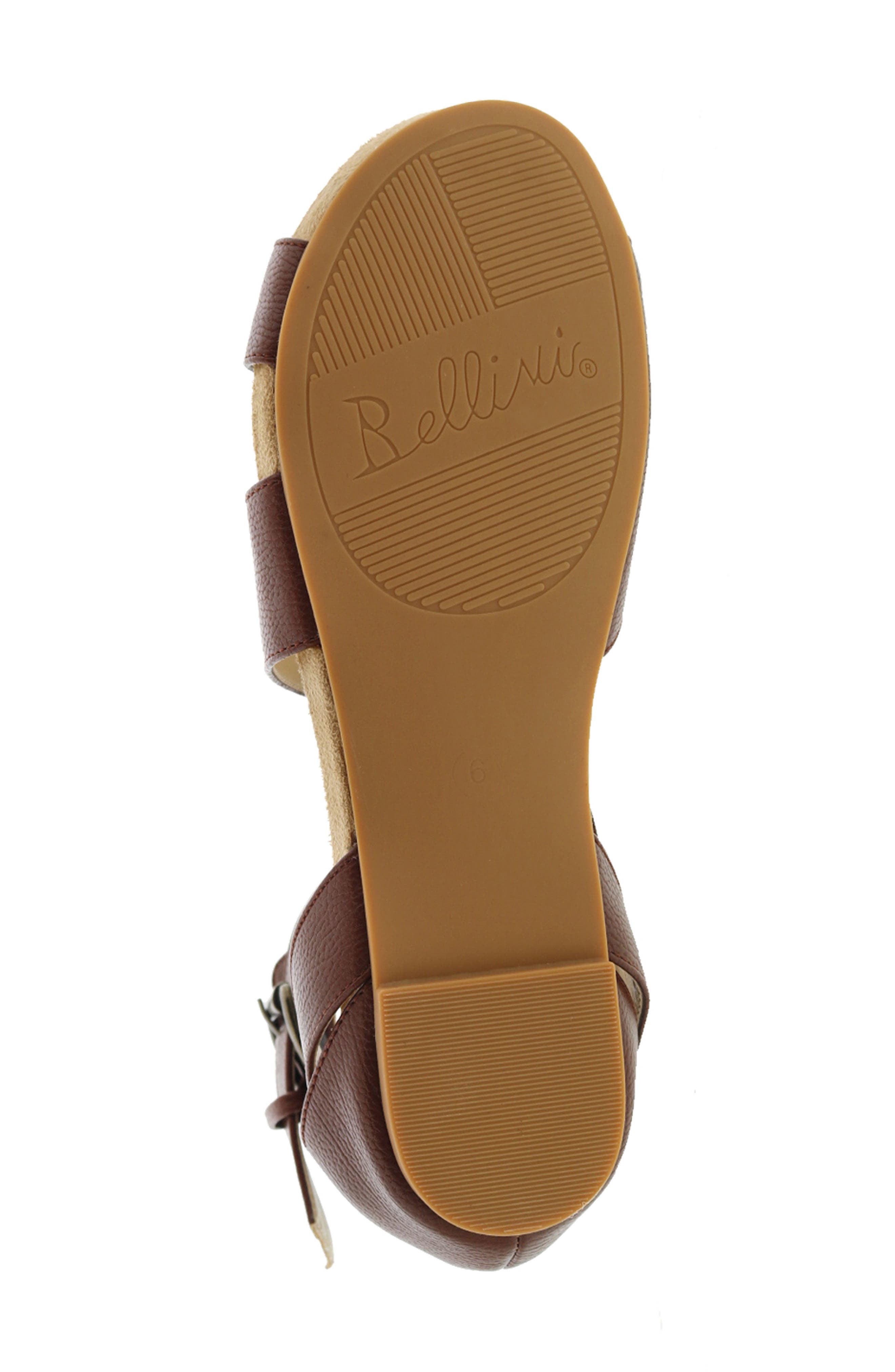 Nambi Ankle Strap Flat Sandal, Alternate, color, BROWN