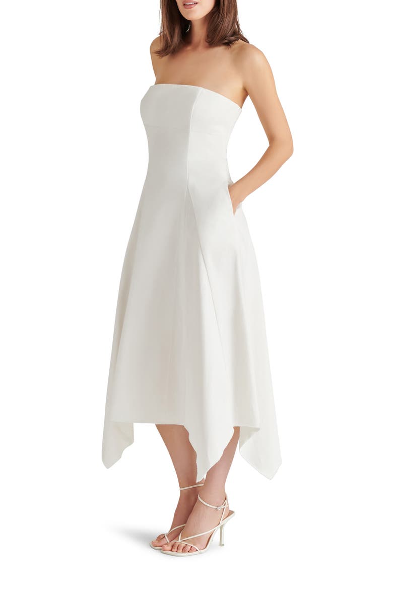 Harvey Strapless Midi Dress, Alternate, color, WHITE