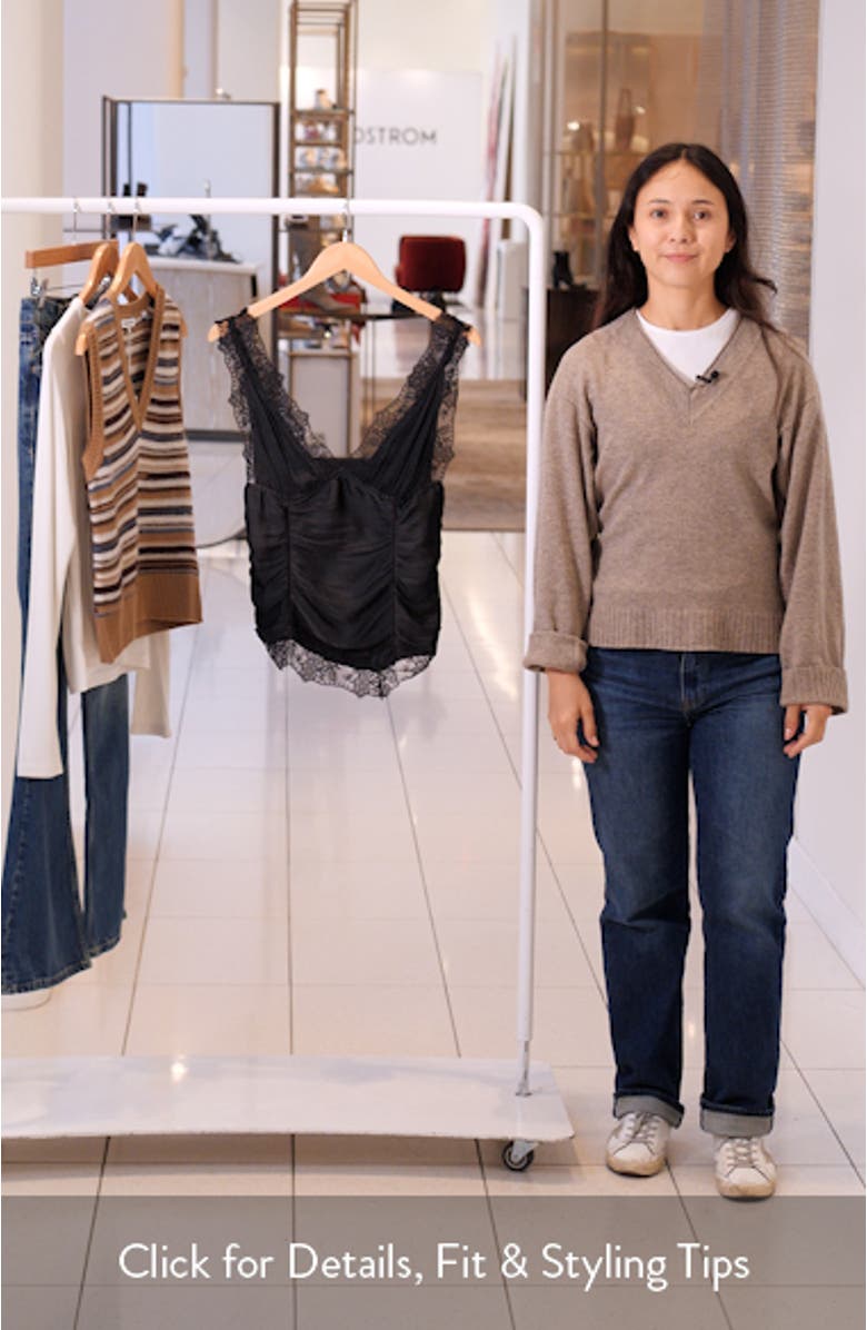 Elena Lace Trim Satin Tank Top, sales video thumbnail