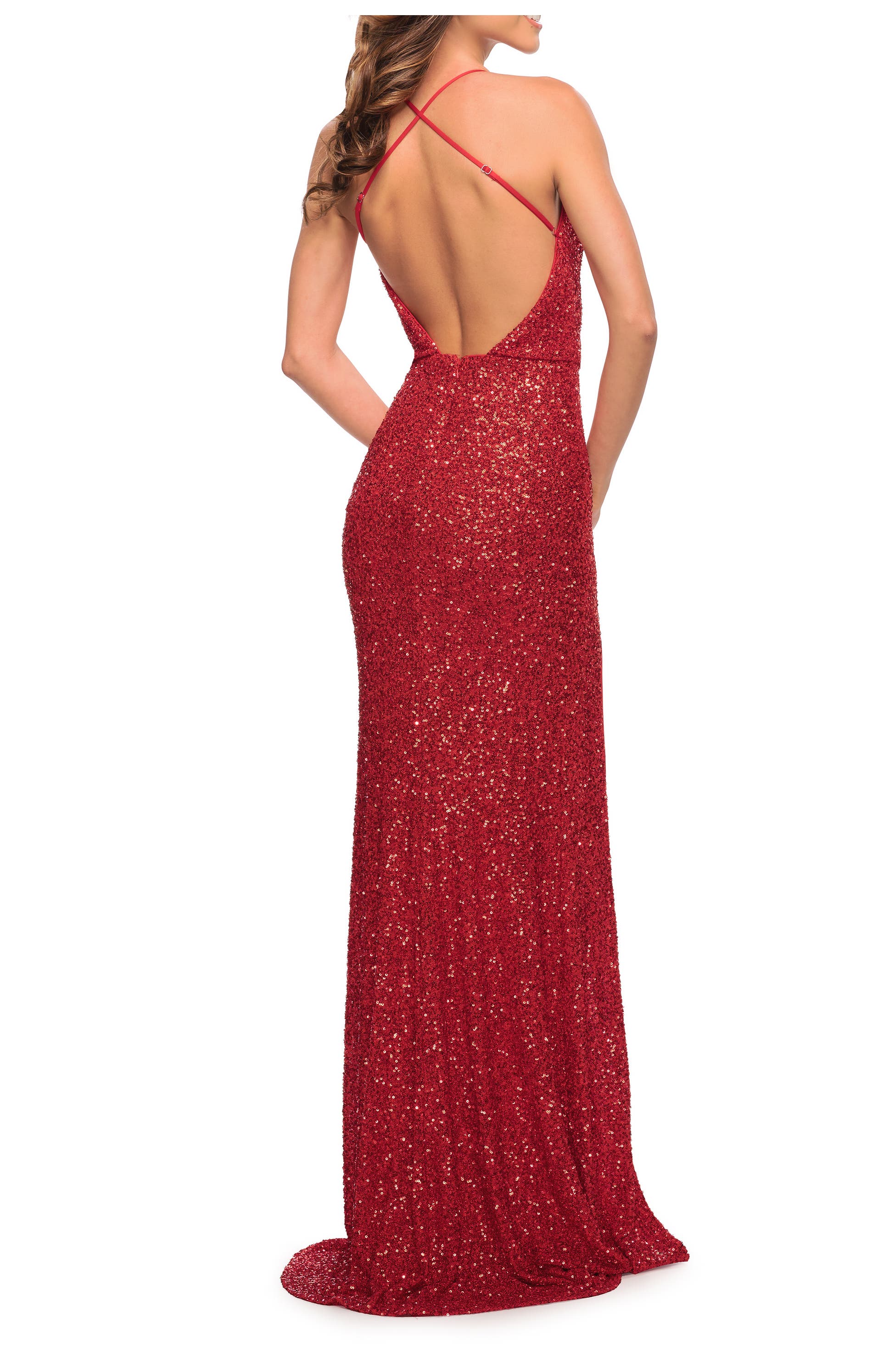 Sequin Long Dress in Chic Design with Low Back