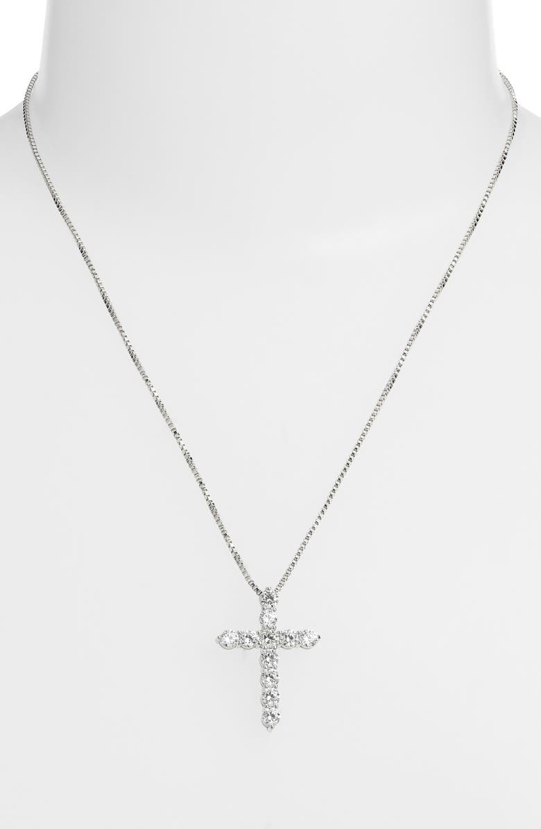 The M Jewelers The Bella Pavé Cross Pendant, Alternate, color, Silver