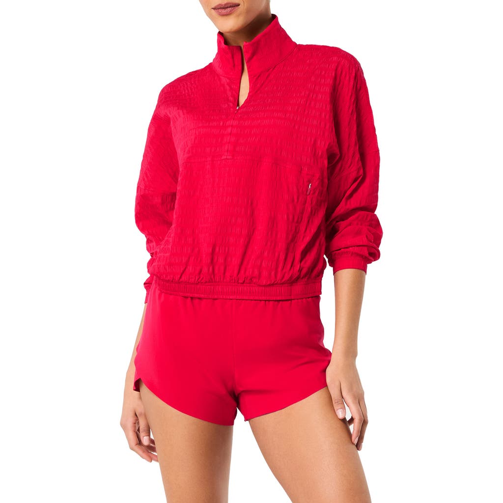 Spanx ® Active Run Water Resistant Half-zip Jacket In Red