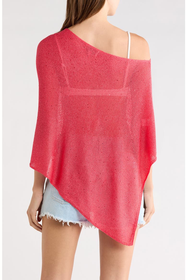 Amaris Sequin One Shoulder Poncho, Alternate, color, BERRY