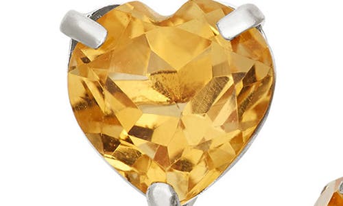 Fzn 10k Gold Citrine Heart Stud Earrings