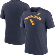 Nike Men's Nike Heather Navy West Virginia Mountaineers Legacy Arch Tri-Blend T-Shirt