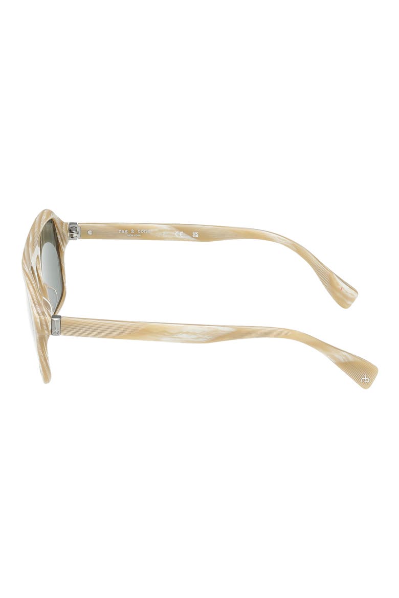 55mm Square Sunglasses, Alternate, color, SHINY BONE HORN GREEN LENSES