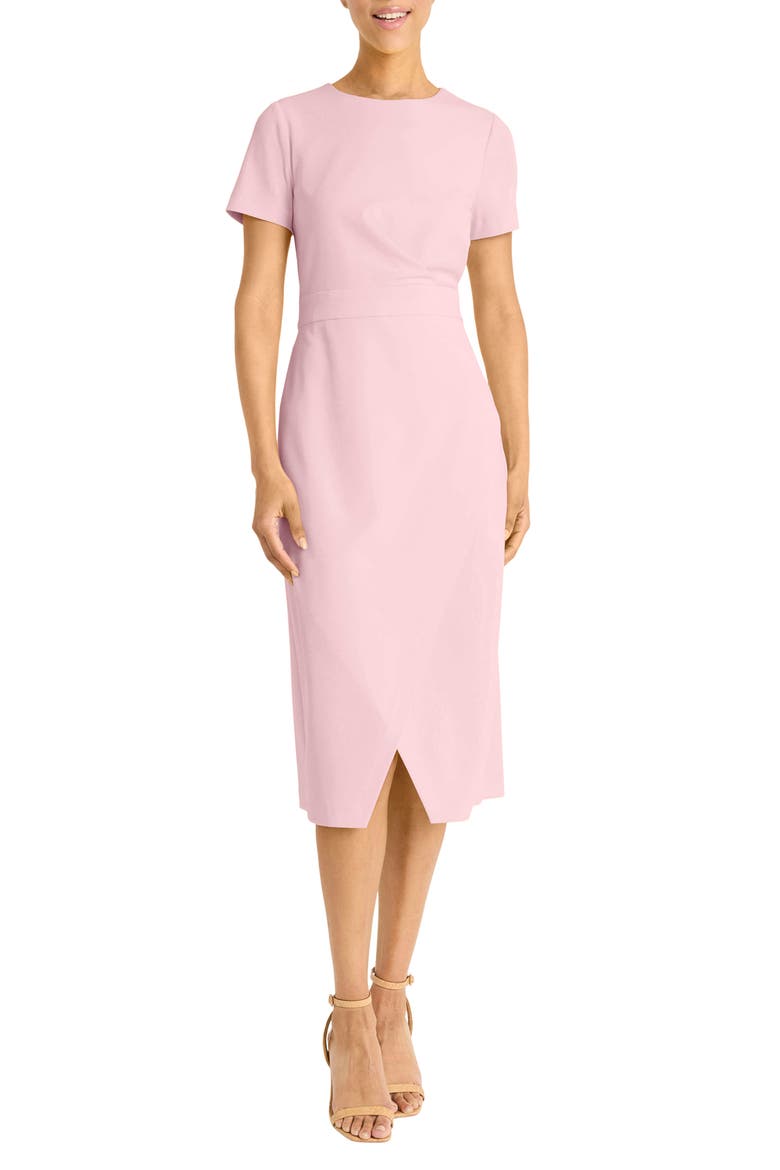 Short Sleeve Tulip Hem Midi Dress, Main, color, SHELL PINK