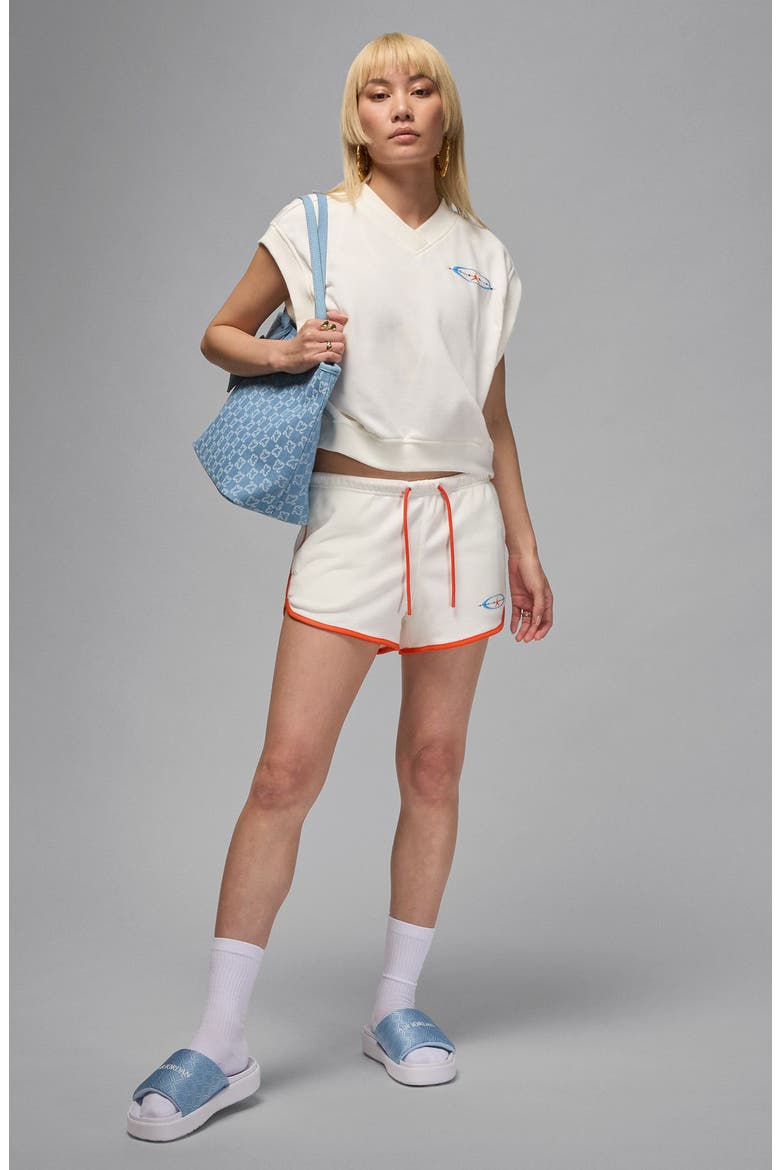 Brooklyn Graphic Fleece Shorts, Alternate, color, SAIL/ TEAM ORANGE/ BLACK