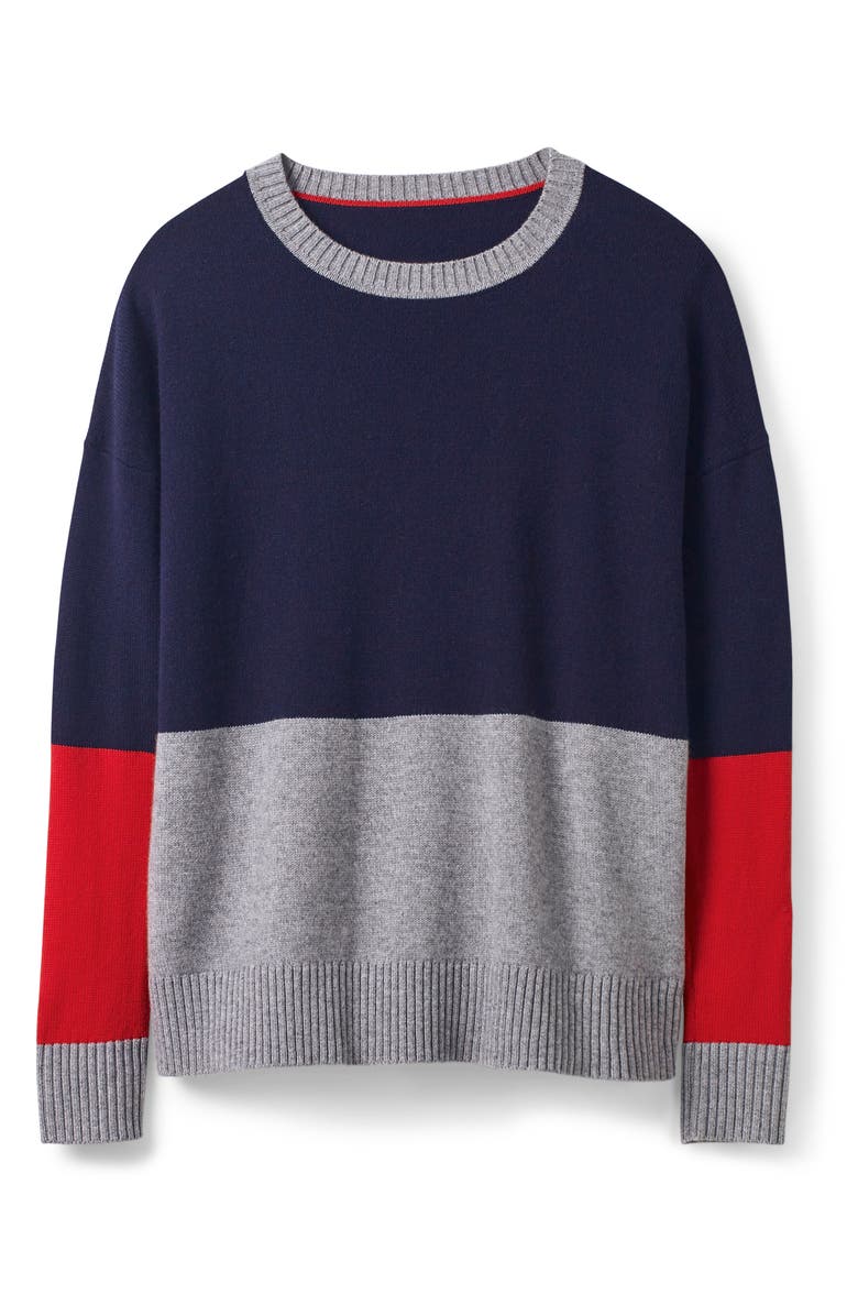 Boden Relaxed Colorblock Wool Cashmere Blend Sweater, Alternate, color, 
