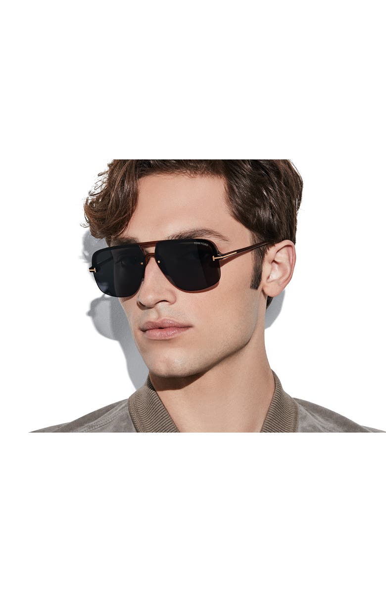TOM FORD Hugo-02 63mm Oversize Navigator Sunglasses, Alternate, color,