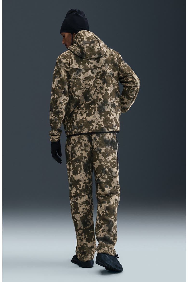 Tech Hooded Fleece Windrunner Jacket, Alternate, color, NEUTRAL OLIVE/ BLACK
