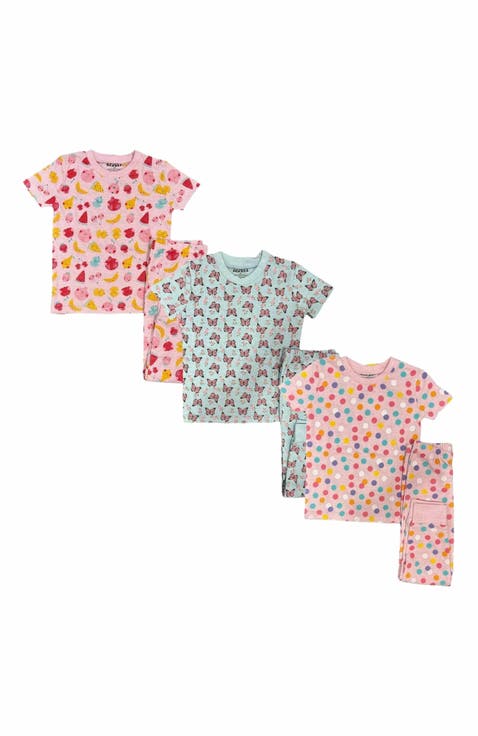 3 Pack Girls' Shortsleeve Pajamas