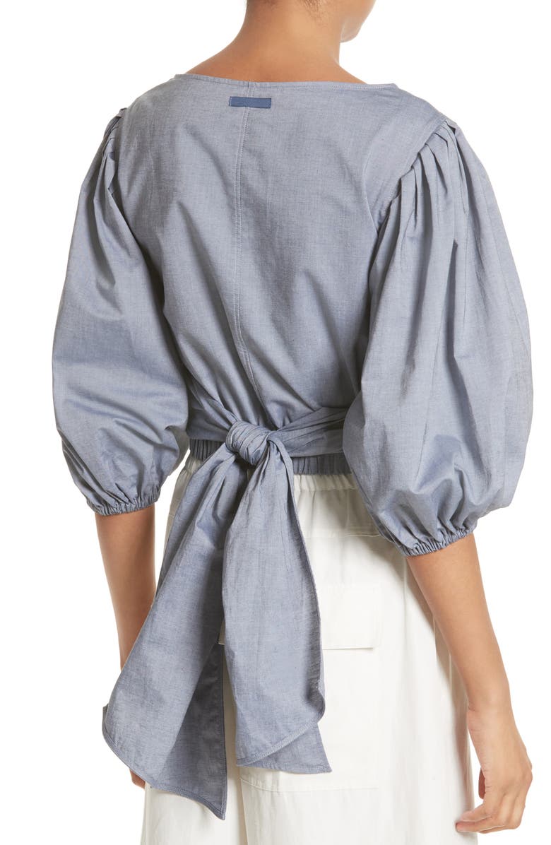 Elizabeth and James Farrah Blouson Wrap Top, Alternate, color, 