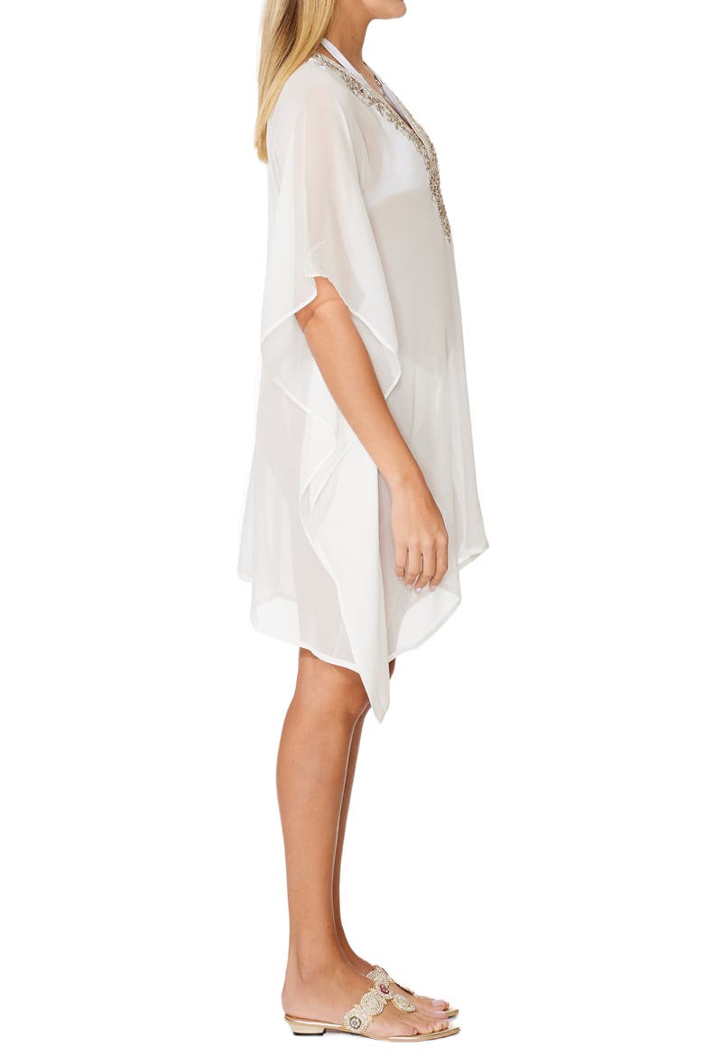 Beaded Cover-Up Tunic, Alternate, color, WHITE