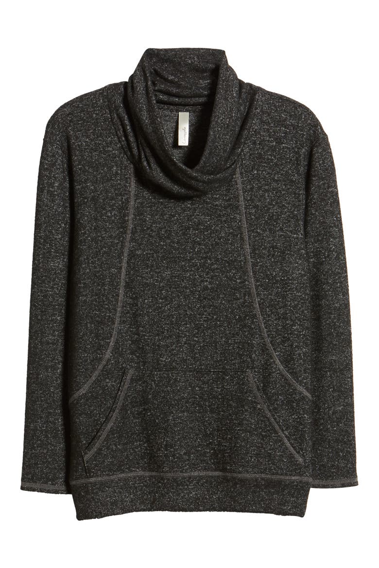 Cross Neck Seamed Pullover, Alternate, color, MARBLE BLACK