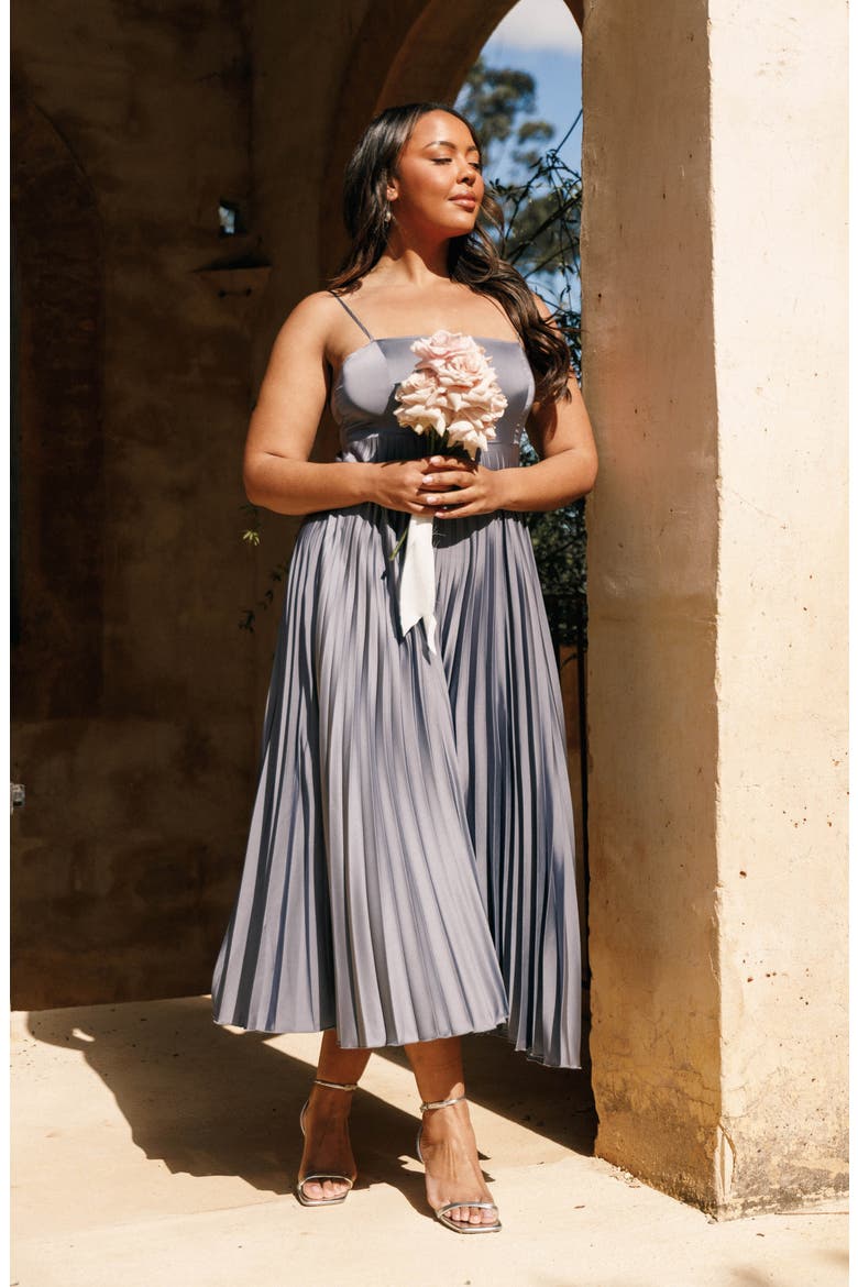 satin dress pleated KissProm Blue Halter A Line Prom Dresses With Cutout, Blue / 4 and a soft semi Monarch Pleated Satin Maxi Dress