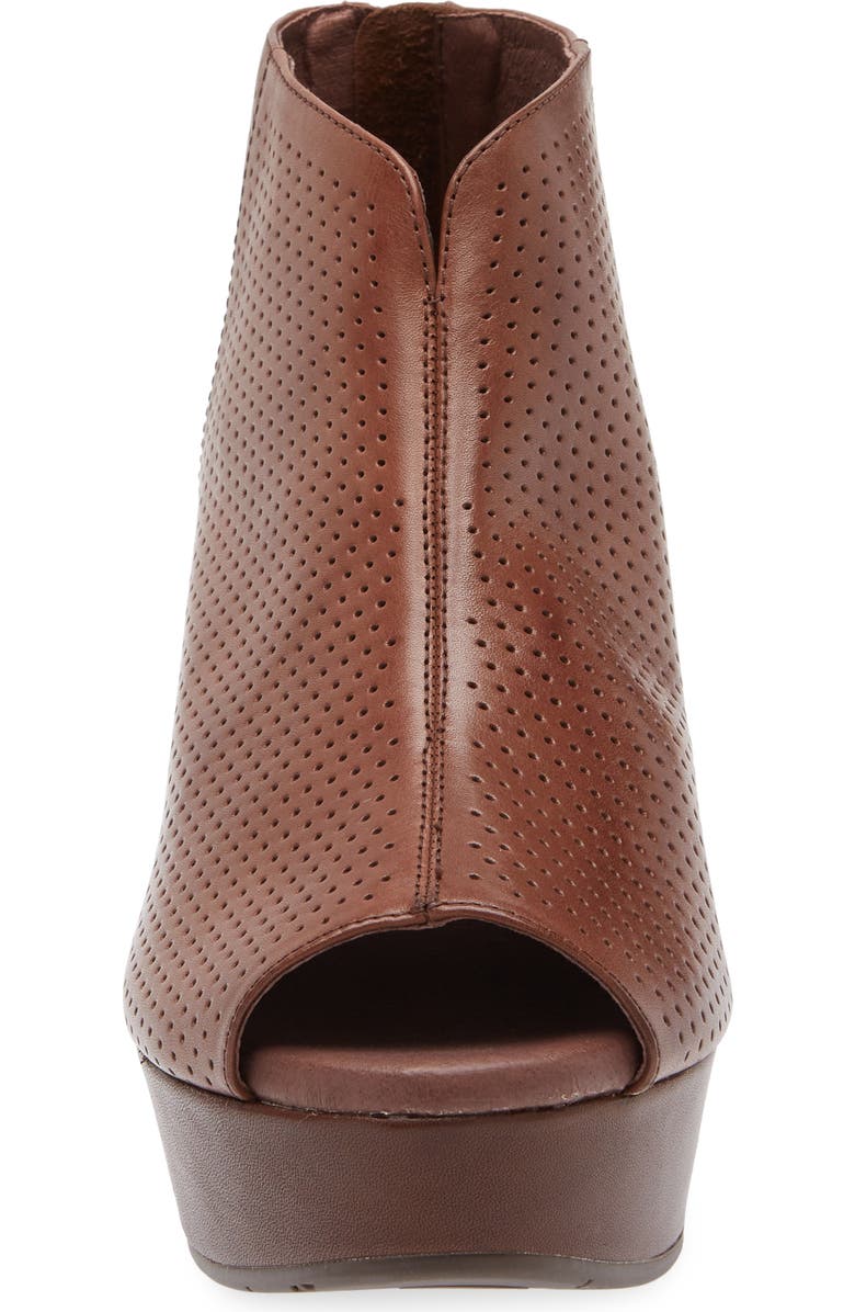 Chocolat Blu Walee Peep Toe Platform Bootie, Alternate, color, Dark Brown Leather
