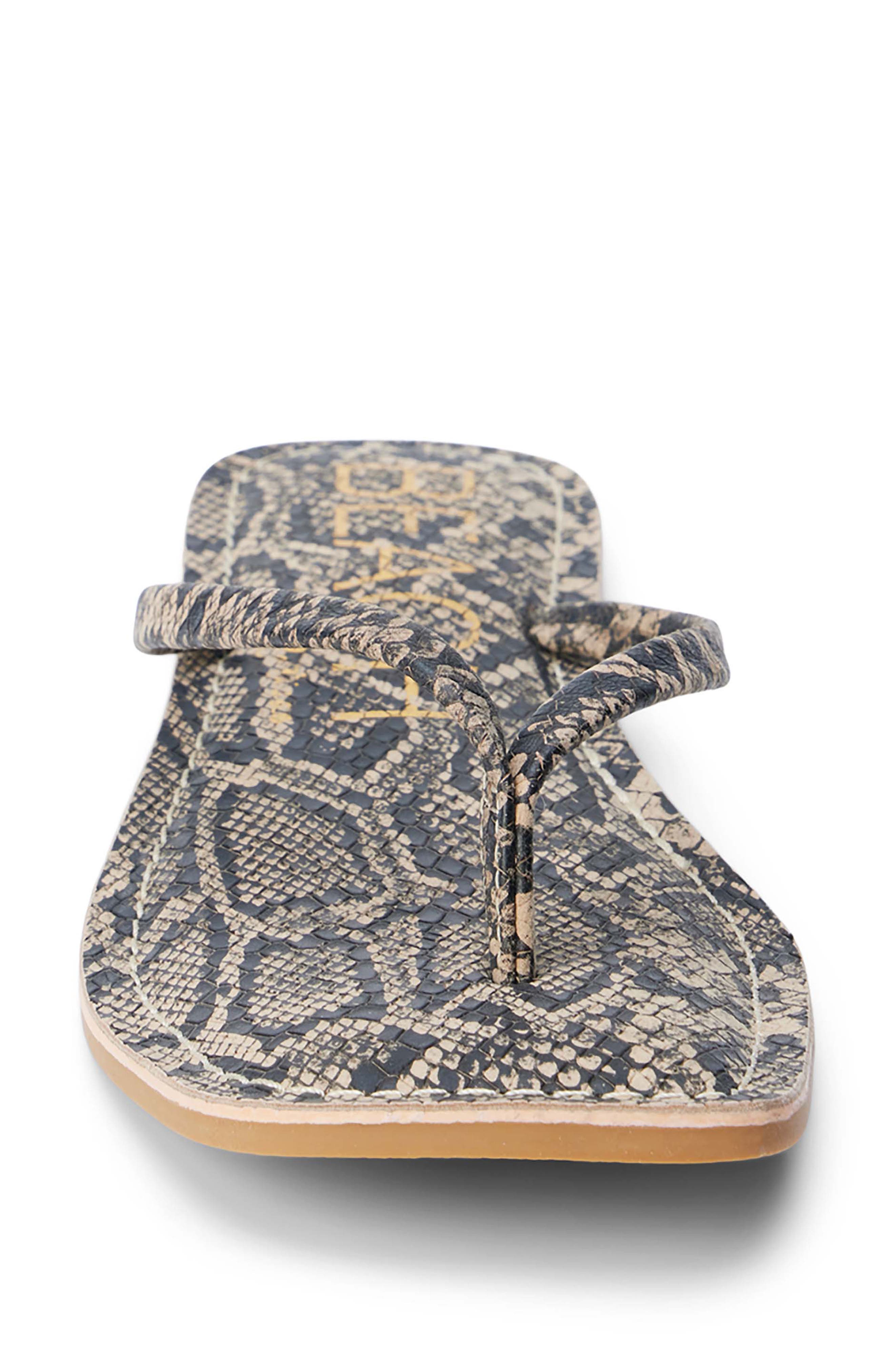 BEACH BY MATISSE Bungalow Flip Flop, Alternate, color, Brown Multi Snake