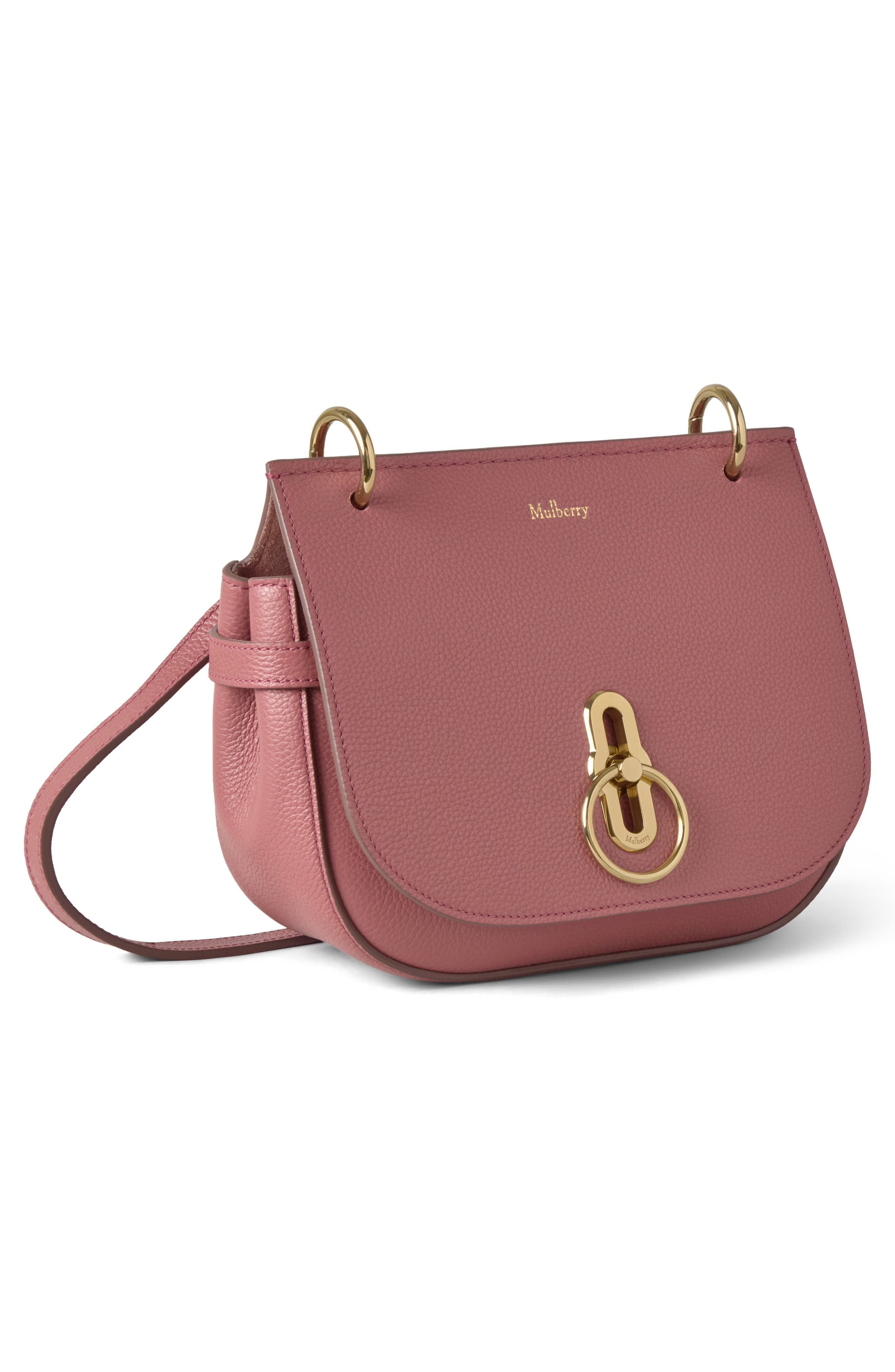 Small Amberley Leather Satchel, Alternate, color, PINK SCRUMPY
