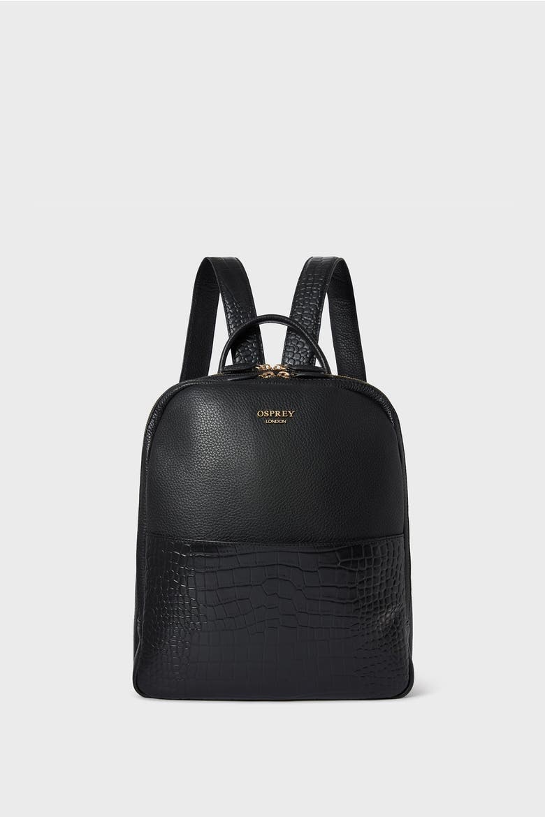 osprey black leather bag Women's Croc Shoulder | M UK10-12 The Santa Fe Tote OSPREY LONDON Linear Tote Bag,