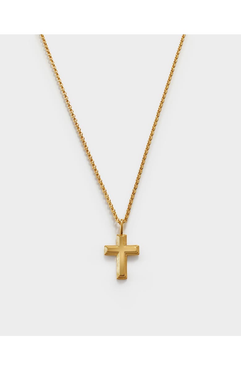Katie Loxton Cross Waterproof Gold Necklace, Main, color, Gold