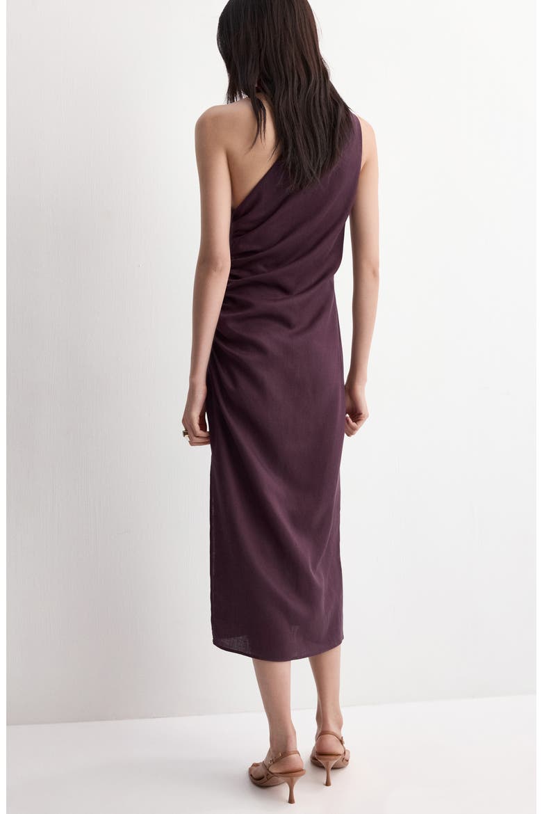 Ruched One-Shoulder Maxi Dress, Alternate, color, BURGUNDY