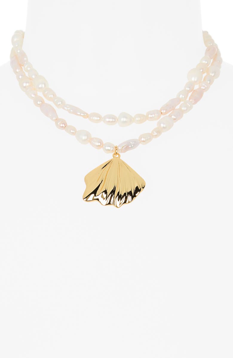 FRASIER STERLING Tropea Freshwater Pearl Layered Necklace, Alternate, color, Gold