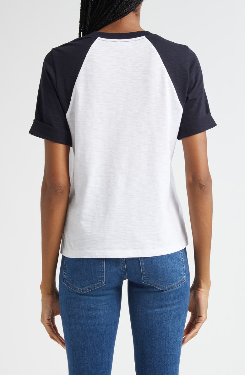 Veronica Beard Mason Cotton Baseball T-Shirt, Alternate, color, White Navy