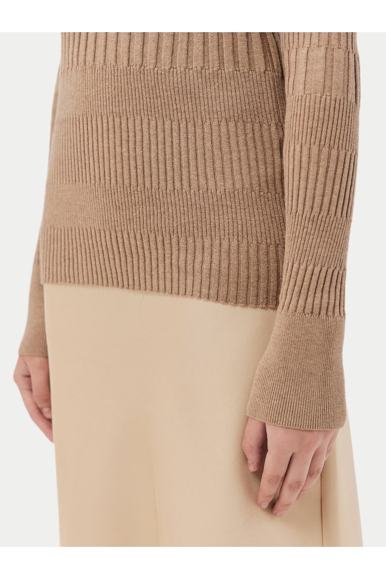 Ribbed Cotton Silk Cashmere Blend Sweater, Alternate, color, timber wolf