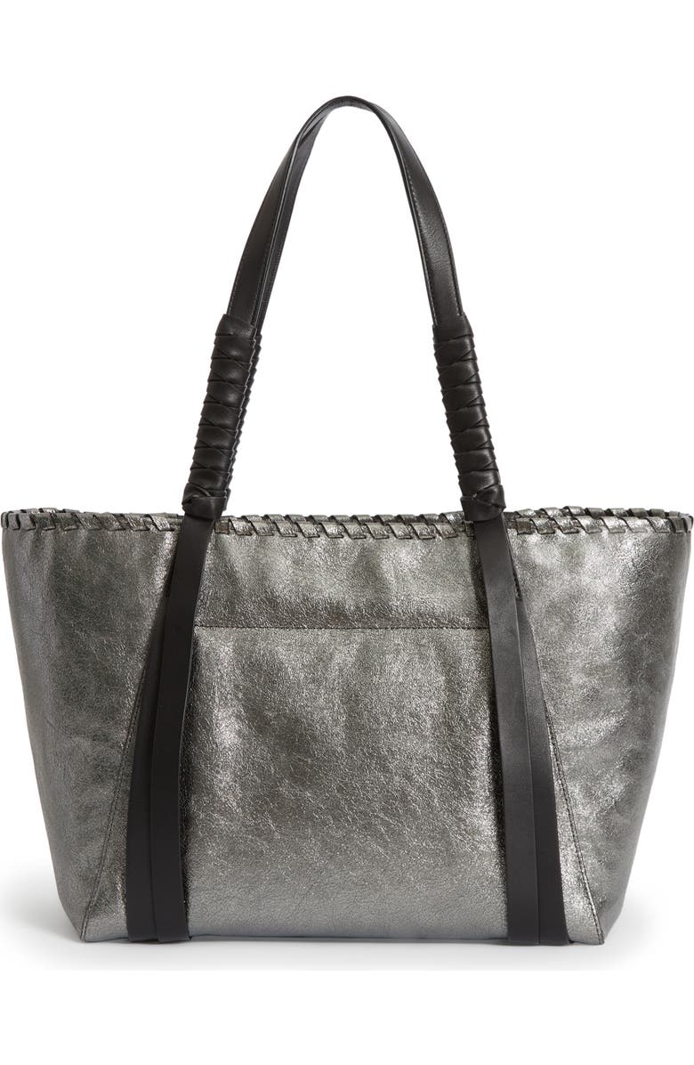 AllSaints Miki East/West Leather Tote, Alternate, color, Soft Gold