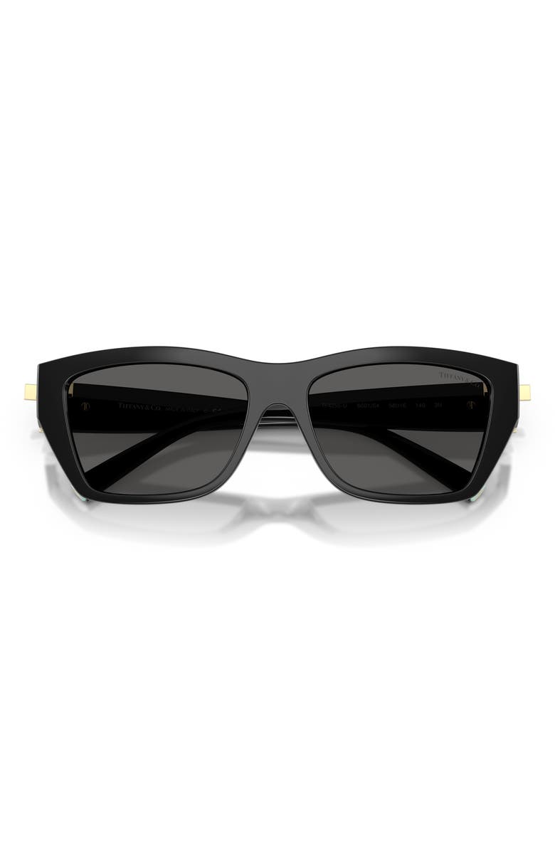 Tiffany & Co. 56mm Rectangular Sunglasses, Alternate, color, Black / Dark Grey