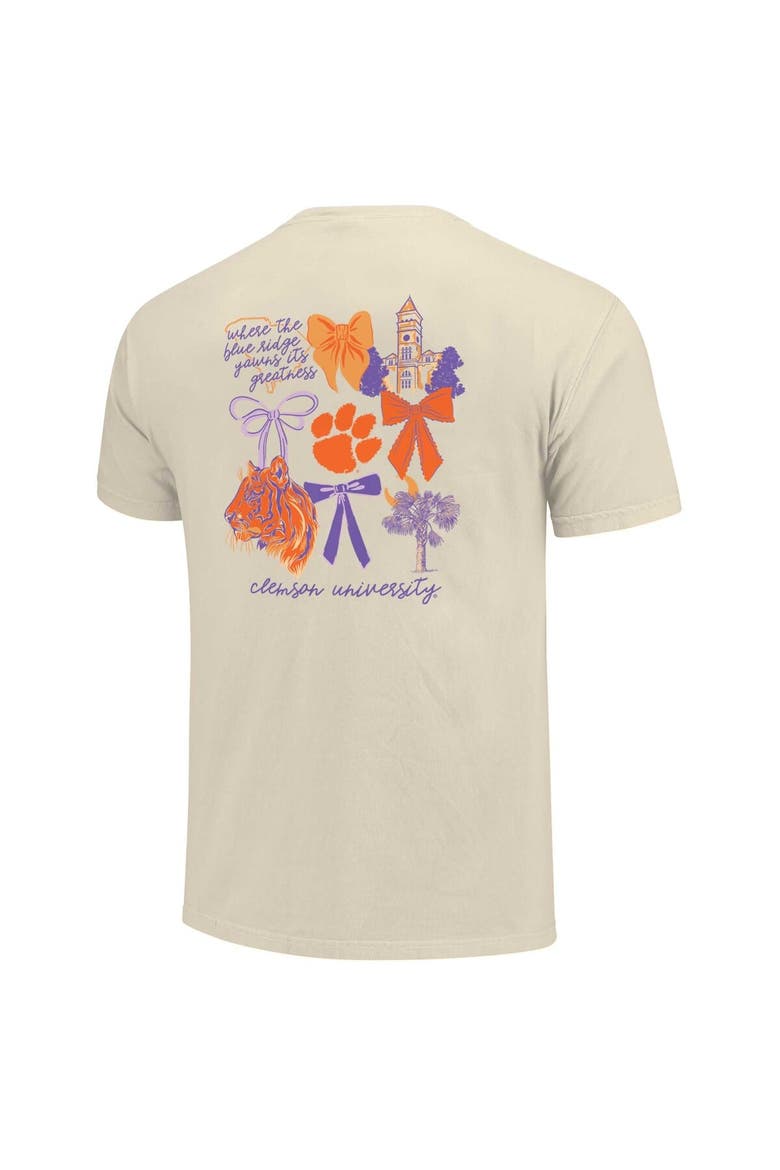 Unisex Image One Natural Clemson Tigers Comfort Colors Coquette T-Shirt, Alternate, color, Natural